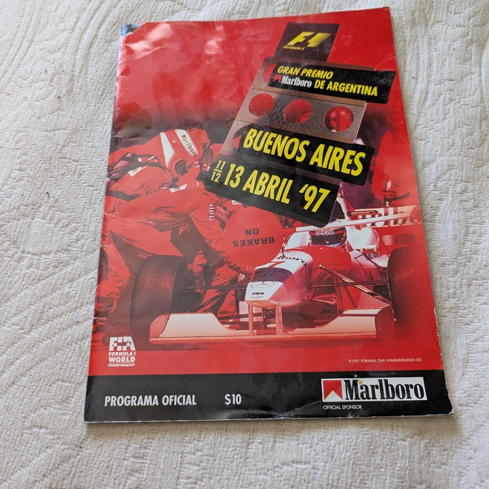 Formula 1 Marlboro Buenos Aires Racing Program 1997 - In English and Spanish
